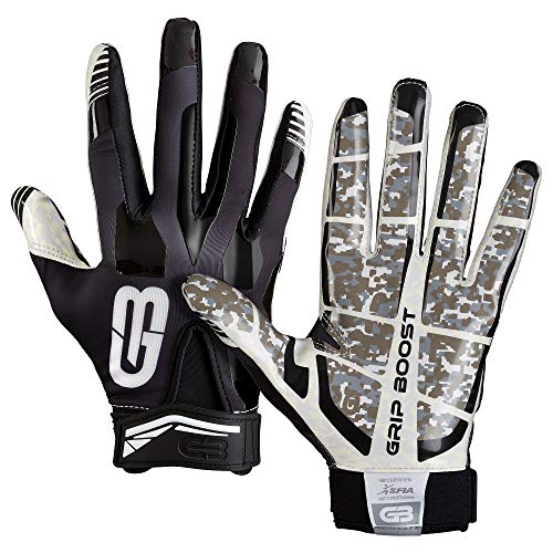GRIP BOOST Stealth Football Gloves PRO Elite (Nero, Large)