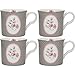 Produktbild Katie Alice Ditsy Floral Fine Bone China Oval Becher, 230 ml – Grau (Set von 4)