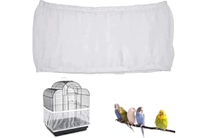 HABNI Cubierta De Jaula, Cubiertas Universales De Jaula, Cubierta De Malla, Para Loros Ajustable, Malla De Nylon Suave, Para Jaulas, Cubierta Elástica Para Ventilación A Prueba De Polvo Blanco