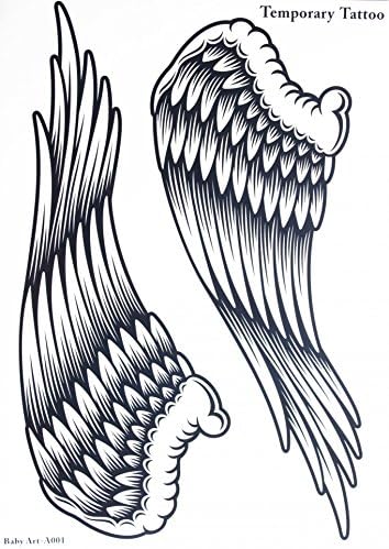 GRASHINE Waterproof and non toxic hot selling fashionable large Angel wings temporary tattoo sticker for women