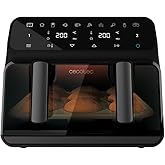 Cecotec Freidora sin Aceite Digital de 9 Litros Cecofry Advance 9000 Window. 2200 W, Dietética, Pared Divisoria Móvil, Temper