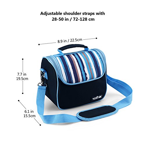 DCCN Outdoor Kühltasche Isolierte Mittagessen Tasche Kleine Wickeltasche mit 2 Abnehmbaren Netztaschen und Schultergurt - 3