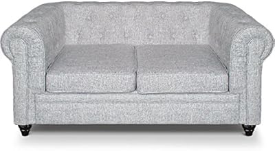 Menzzo A605l2 Contemporain Canap&eacute; 2 Places Effet Lin Bois Gris Clair 80 x 157 x 72 cm