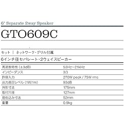 Alternative view of Jbl Gto609C 90W Wired Speaker - Black