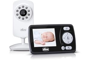 Chicco Video Baby Monitor Smart, Vigilabebés con Cámara para Ver a Bebés y Niños con Pantalla a Color LCD 2.4", Alcance de 200 m, Visión Nocturna, Activación por Voz y Batería de Larga Duración
