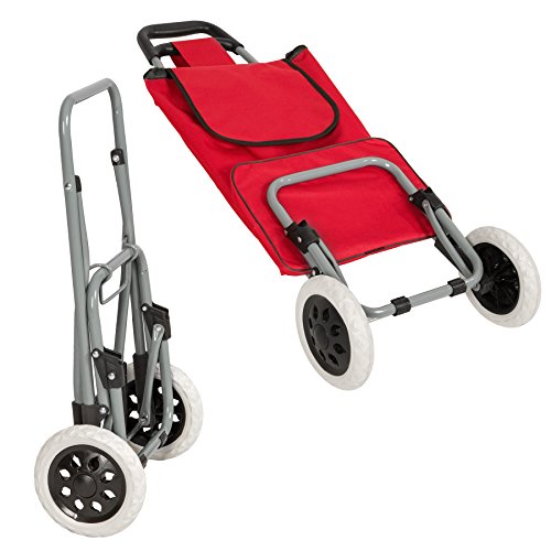 TecTake Einkaufstrolley Einkaufsroller klappbar rot - 5