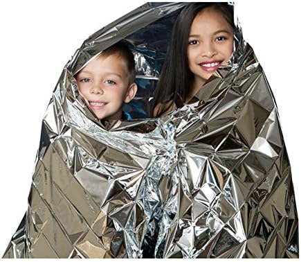 Hossty (Pack of 10) 51" x 83" Large Emergency Thermal Blanket Reflective Material Retains Heat Lightweight Waterproof Survival Blanket for Camping Hiking Disaster