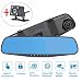 Produktbild Auto DVR 4.3" 1080P Dual-Lens Rückspiegel Video-Rekorder Blau Spiegel Cam Nachtsicht Anti-Glare-Video Fahren Recorder Weitwinkel, Schwarz