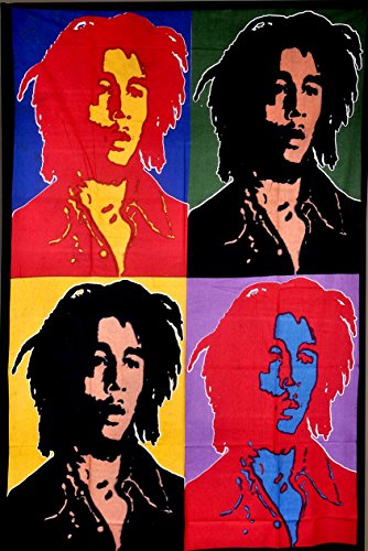 Cruz con diseño de Bob Marley, indio tapiz de pared hecho a Hippie, de flores de colcha, Mandala algodón dormitorio Decor playa - AndExports