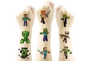 YANGSIW Mine Tatouage Enfant,6 Feuilles 100+pcs de tatouages temporaires pour Enfants Garçons et Filles de Fête d'Anniversaire d'Autocollants