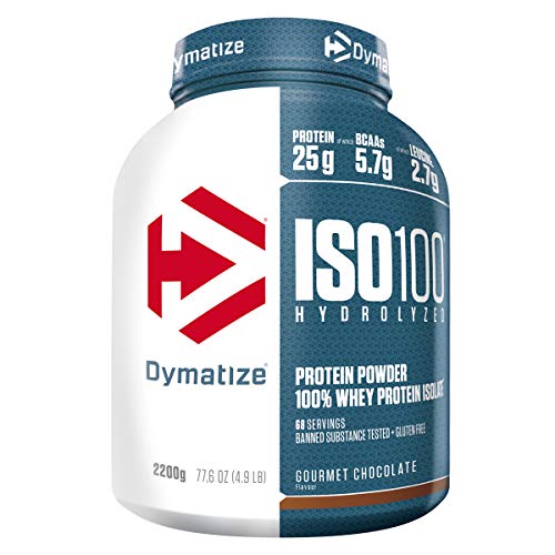 Dymatize ISO 100 Hydrolyzed Poudre d'Isolat de Protéines Faible en Sucre Riche en Protéines Chocolat 2,2 kg