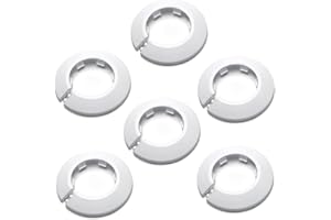 MroMax Lot de 6 cache-tuyaux en plastique PP de 40 mm de diamètre extérieur pour décoration de tuyau d'eau Blanc
