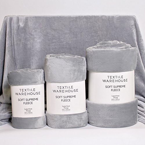 Textile Warehouse 150 x 200 Grey Silver Soft Supreme Silky Plush Mink Faux Fur Throw Fleece Blanket