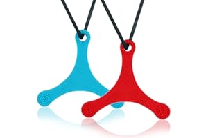 BESTZY Collar Mordedor, 2 Piezas Collar de Masticación Sensorial Sin BPA, Juguete de Dentición para niños con Autismo TDAH, Estimulación Sensorial y Cognitiva