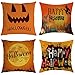 Produktbild Geschenke Halloween Kissenbezüge, 10er Set Leinen Kürbis-Print Vampir Hexe Drucken Kissen kissenbezug Dekorative Kissenhülle Für Auto Sofa Büro Wohnzimmer Schlafzimmer Terrasse Deko Zierkissenbezüge