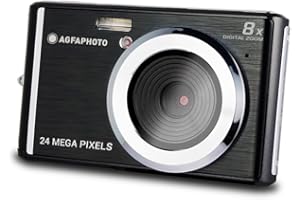 AGFAPHOTO AGFA PHOTO Realishot DC5500 - Cámara Digital Compacta, 24 MP, Pantalla LCD 2.4", Zoom Digital 8X, Video HD 720p, Memoria Externa SD, Batería de Litio - Negro