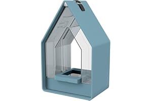 Poetic/EMSA - Distributeur de graines à Oiseaux - Distributeur de Graine d'extérieur en Plastique - Imperméable et résistant aux intempéries - Facile d'entretien - Coloris Bleu Pale