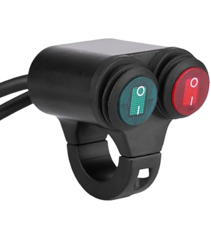 QIMEI-SHOP Motorfietsstuurschakelaar, 12 V-24 V, ATV, lichtschakelaar, spatwaterdicht, motorfiets, koplamp, schakelaar voor mistlampen, rem, fietslicht voor 22 mm stuur