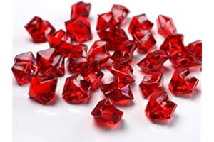 Goodymax 50 Crystal Stones Wine Red 25 mm Ice Red Decorative Confetti Diamonds Table Decoration