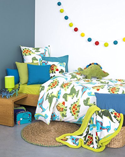 Aminata Kids – süße Bettwäsche Dinosaurier 100×135 Jungen-Kleinkinder-Bettwäsche Dino hochwertige Baumwolle – KINDERBETTGRÖSSE - 3