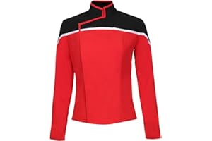 NOICLUB Star T Lower Decks Season 1 Mens Uniform Cosplay Costume Shirt Top Only for Halloween Carnival Role Play and Masquerade