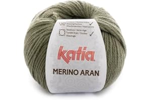 Lanas Katia Merino Aran Ovillo de Color Kaki Cod. 81