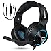 Produktbild NUBWO Gaming Headset, Stereo PC Headset Geräuschunterdrückung Gaming Kopfhörer mit Mikrofon, Comfort Memory Ohrenschützer, Lautstärkeregler für Xbox 1 Playstation 4 PS4 Laptop (Blau)