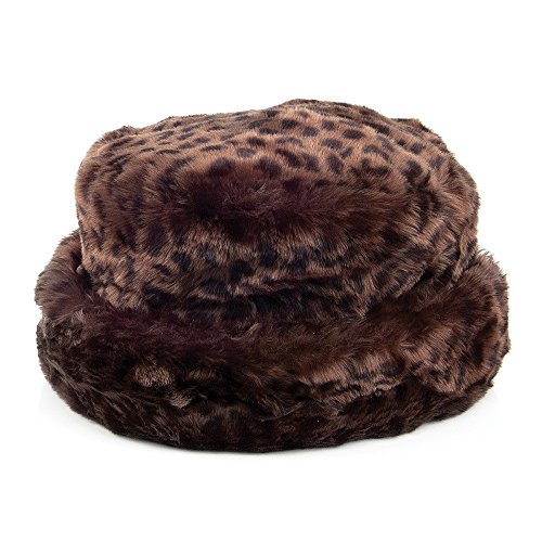 Scala Faux Fur Bucket Hat - Dark Leopard 1-Size