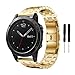 Produktbild samLIKE Genuine Edelstahl Uhr Armband Band Bügel für Garmin Fenix 5 Uhr (Gold)