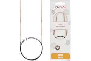 KnitPro Basix Aiguilles à Tricoter circulaires Fixe épingles, Bouleau, Multicolore, 80 cm x 2,25 mm