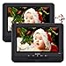 Price comparison product image PUMPKIN Portable DVD Player Kids Twin Screens 9 Inch Car Headrest Monitor Inbuilt 5 Hours Rechargeable Battery Multi-region USB/SD/MMC Playback with Headrest Strap