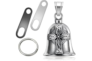 Jvuouxy - Portachiavi a campana per moto angelo custode e ciondolo sicuro per la guida, accessori per uomini e donne