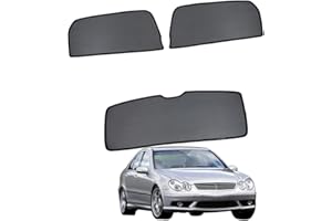 GCCV Sun Protection Car Curtain for Baby Children Pets Sun Visor for C-Class W203 2000-2007 UV Protection Magnetic Sun Protection for Car Window Side Window Black Rear Window + Back Wind Screen 3 Pieces