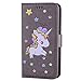 Produktbild Samsung Galaxy S7 Edge Hülle, Chreey Niedlich [Regenbogen Einhorn] Glitzer Handyhülle Premium PU Leder Tasche Flip Wallet Cover mit Standfunktion Kartenfach Schutzhülle [Grau]