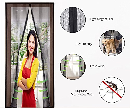 ZALAGO Fliegengitter mit Magnetvorhang für Türen 1m x 2.1m (Blaun) - 6