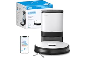 TP-link Tapo RV30 Plus, Robot Aspirapolvere Lavapavimenti, Aspirazione Potenza 4200Pa, Navigazione LiDAR, Mappatura Rapida, Batteria da 5000mAh, Dock di Svuotamento Intelligente, APP&Alexa&Google
