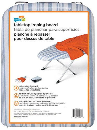 Honey-Can-Do BRD-01292 Klappbares Tischbügelbrett Metall 78,7 x 30,5 x 17,8 cm, blau - 4