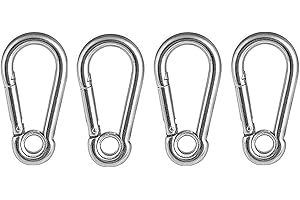 ANSIEDIO Mosquetones de Acero Inoxidable M5-M12 Mosquetón Clips Anillo con Resorte, Mosquetones Pequeños para Mochila Handpack, Cuerdas, Camping, Pesca