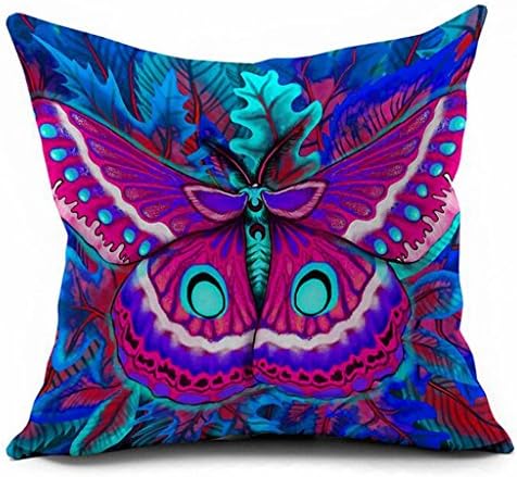 Cushion Covers Creative Purple butterfly animal watercolor Printing of Throw Pillow Case Sofa Cushion Cover Home Decor Pillowcase,45*45CM (Pillowcases Set of 2 pcs)