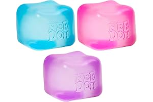Schylling Needoh Nice Cube sensorisk leksak med en supersolid squish, återgår alltid till sin fyrkantiga form, färgerna kan v