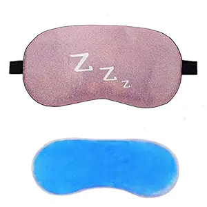 Jenna Cute Sleeping Eye Shade Mask Cover for Insomnia, Meditation, Puffy Eyes and Dark Circles Pink With Gel