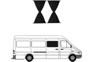 ‎OMAC Schiebetür Sonnenschutz Gardinen kompatibel mit Mercedes Sprinter W906 2006-2018 Schwarz