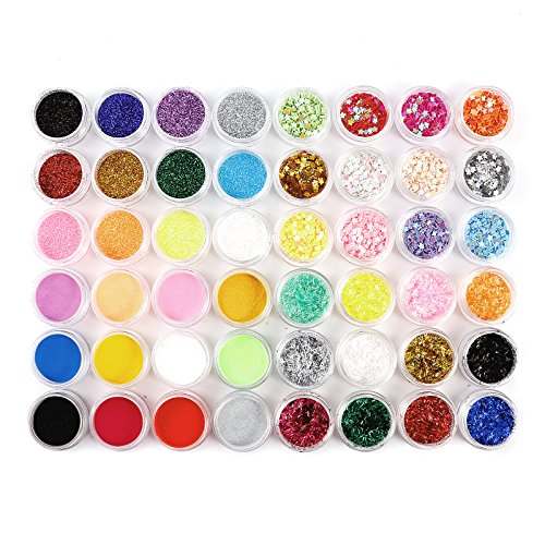 48 Pcs HOLOGRAPHIC IRIDESCENT GLITTER EXTRA FINE POWDER NAIL BODY FACE ART CRAFT