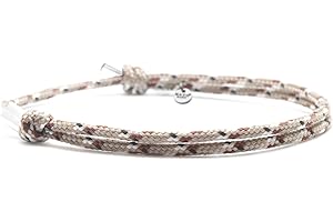 Nato Cuff - Bracelet Paracorde 2mm et Argent 925 - Bijou Homme ou Femme Ajustable dessiné et assemblé en France