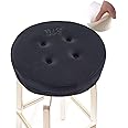 Big Hippo Chair Pads, Round Seat Cushions for Dining Chairs Memory Foam Round Bar Stool Covers Padded Cushion Chair Seat Pads Stool Pad Covers for Bar Home Kitchen Office Car (Black)