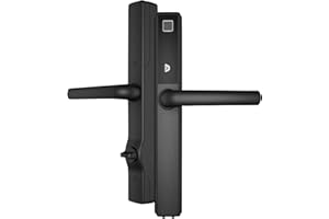 Blusafe Origin Smart Keyless Door Handle for Home Security, App Control, Key Card, Remote Lock/Unlock (Black)