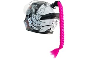 iSpchen Trenzas de Casco de Motocicleta Cola de Caballo desmontable Con Ventosa Trenzas de Cola de Caballo decoración Trenza de Giro Reutilizable Adecuado Para Motocicleta Scooter