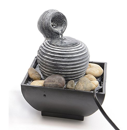 Zimmerbrunnen Indoorbrunnen Krug Schwarz/Grau 17cm B