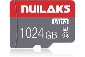 NUILAKS 1TB Micro SD Karte mit SD Karte Adapter Klasse 10 High Speed Micro SD Speicherkarte/SD Speicherkarten für Kamera, Telefon, Computer, Dash Came, Tachograph, Tablet, Drohne