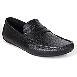 AJANTA Mens Black Loafers